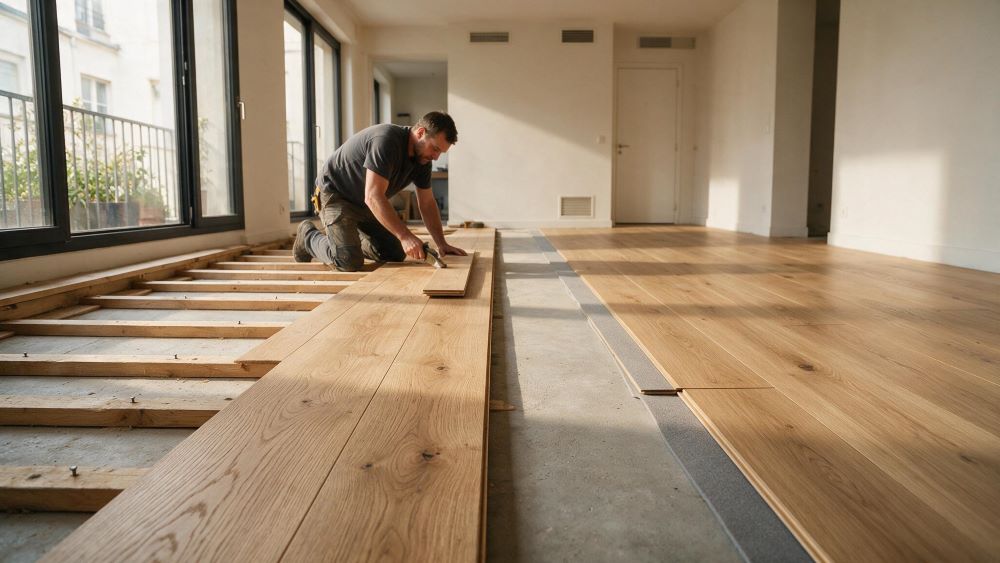 Pose parquet flottant